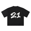 Number 21 Marker Flow black oversized T-shirt, 250 gsm, back graphic