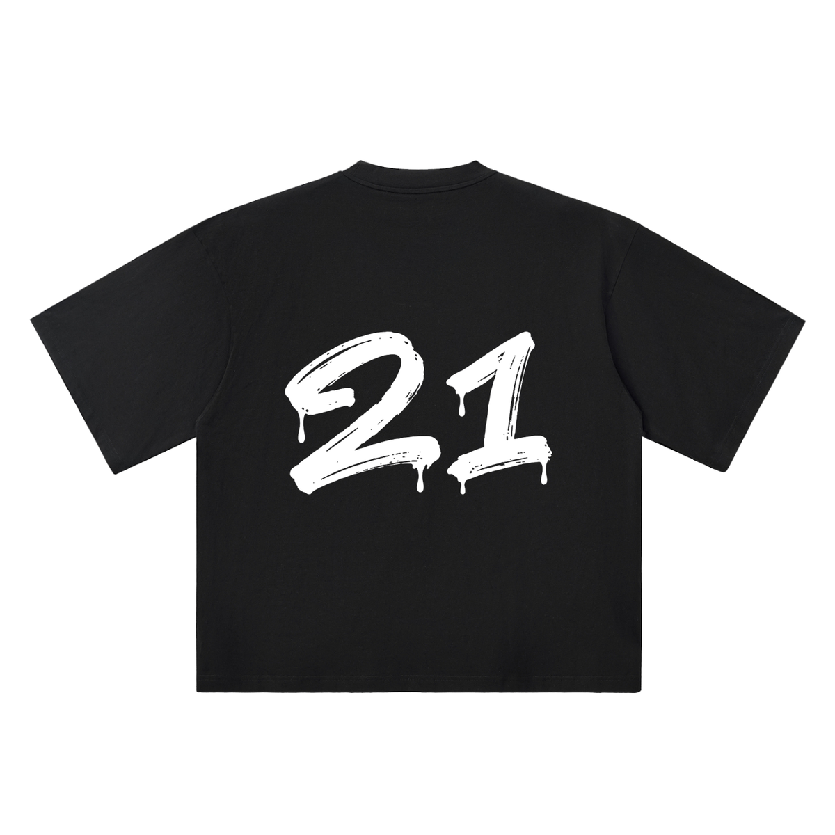 Number 21 Marker Flow black oversized T-shirt, 250 gsm, back graphic