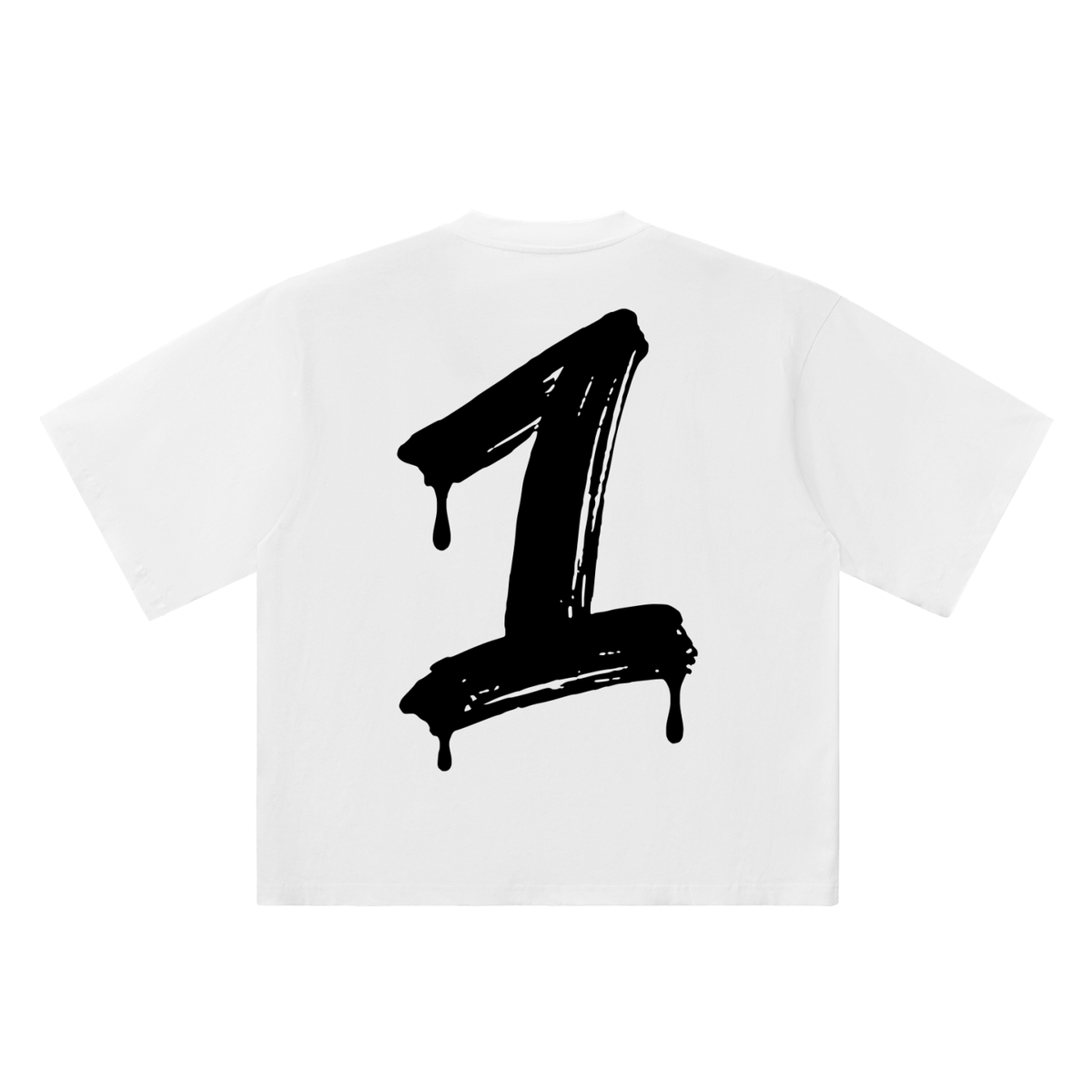 Number 1 Marker Flow white oversized T-shirt, 250 gsm, back graphic