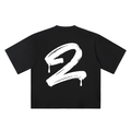 Number 2 Marker Flow black oversized T-shirt, 250 gsm, back graphic