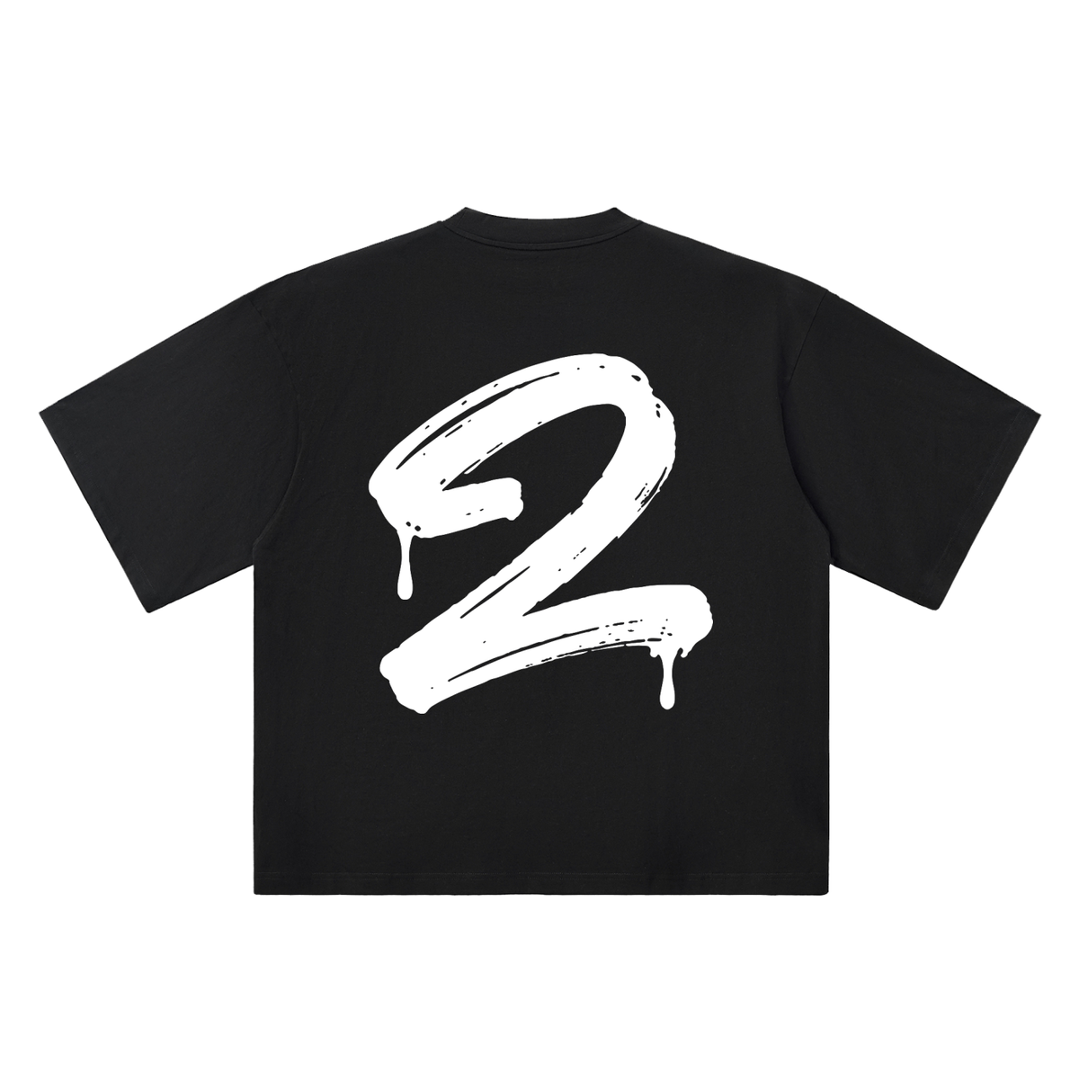 Number 2 Marker Flow black oversized T-shirt, 250 gsm, back graphic