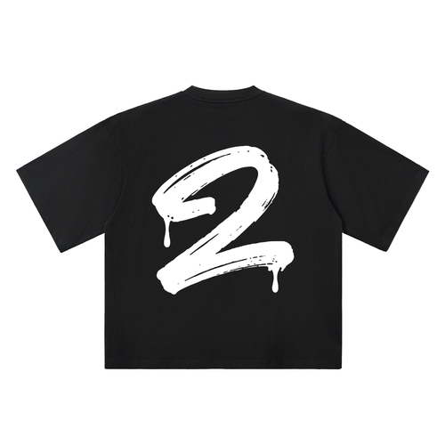 Number 2 Marker Flow black oversized T-shirt, 250 gsm, back graphic