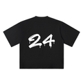 24 Marker Flow black oversized T-shirt, 250 gsm, back graphic