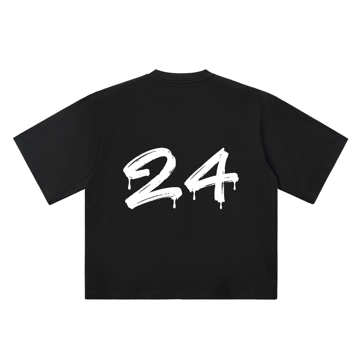 24 Marker Flow black oversized T-shirt, 250 gsm, back graphic