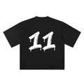 Number 11 Marker Flow black oversized T-shirt, 250 gsm, back graphic