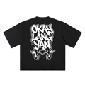 Okay Lang Yan black oversized T-shirt, 250 gsm, back graphic