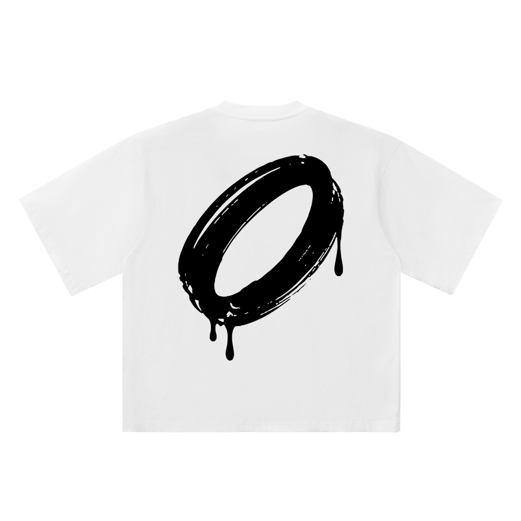 Number 0 Marker Flow white oversized T-shirt, 250 gsm, back graphic