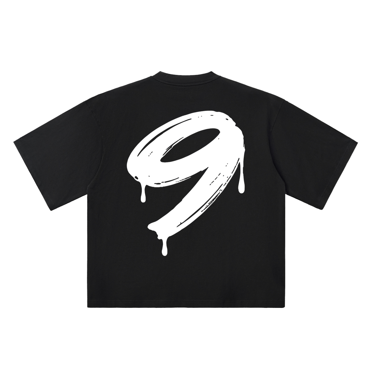 Number 9 Marker Flow black oversized T-shirt, 250 gsm, back graphic