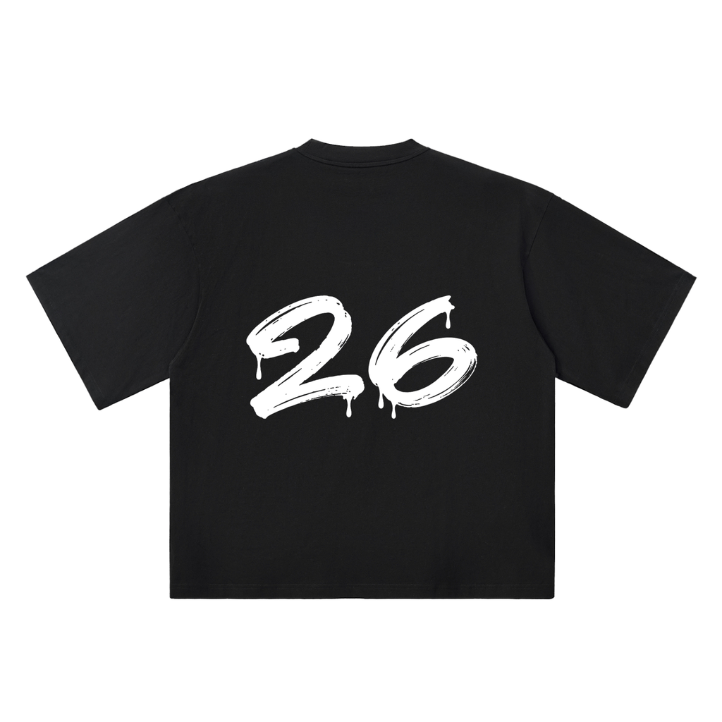 26 Marker Flow black oversized T-shirt, 250 gsm, back graphic