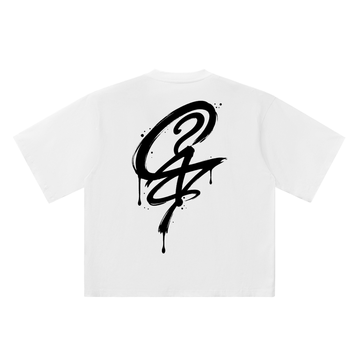 G? white oversized T-shirt, 250 gsm, back graphic