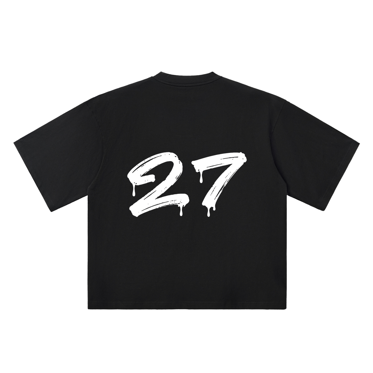 27 Marker Flow black oversized T-shirt, 250 gsm, back graphic