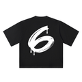 Number 6 Marker Flow black oversized T-shirt, 250 gsm, back graphic