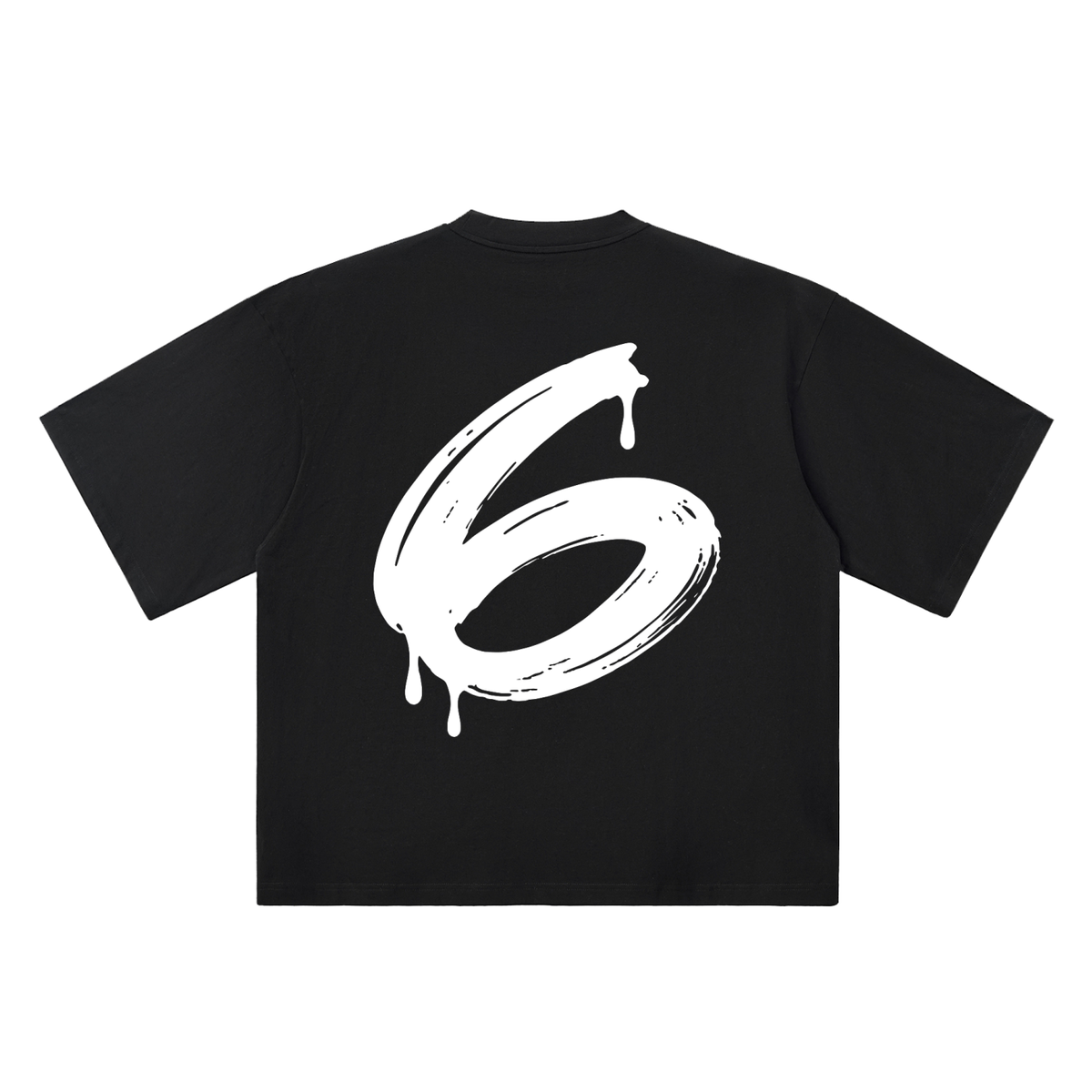 Number 6 Marker Flow black oversized T-shirt, 250 gsm, back graphic