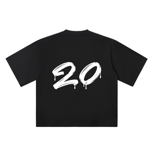 20 Marker Flow black oversized T-shirt, 250 gsm, back graphic