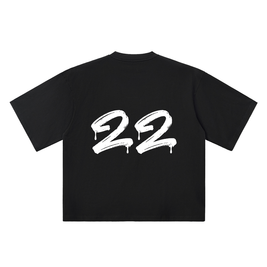 22 Marker Flow black oversized T-shirt, 250 gsm, back graphic
