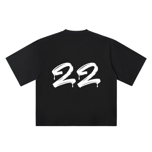 22 Marker Flow black oversized T-shirt, 250 gsm, back graphic
