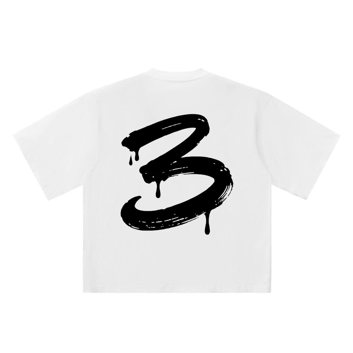 Number 3 Marker Flow white oversized T-shirt, 250 gsm, back graphic