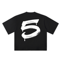 Number 5 Marker Flow black oversized T-shirt, 250 gsm, back graphic