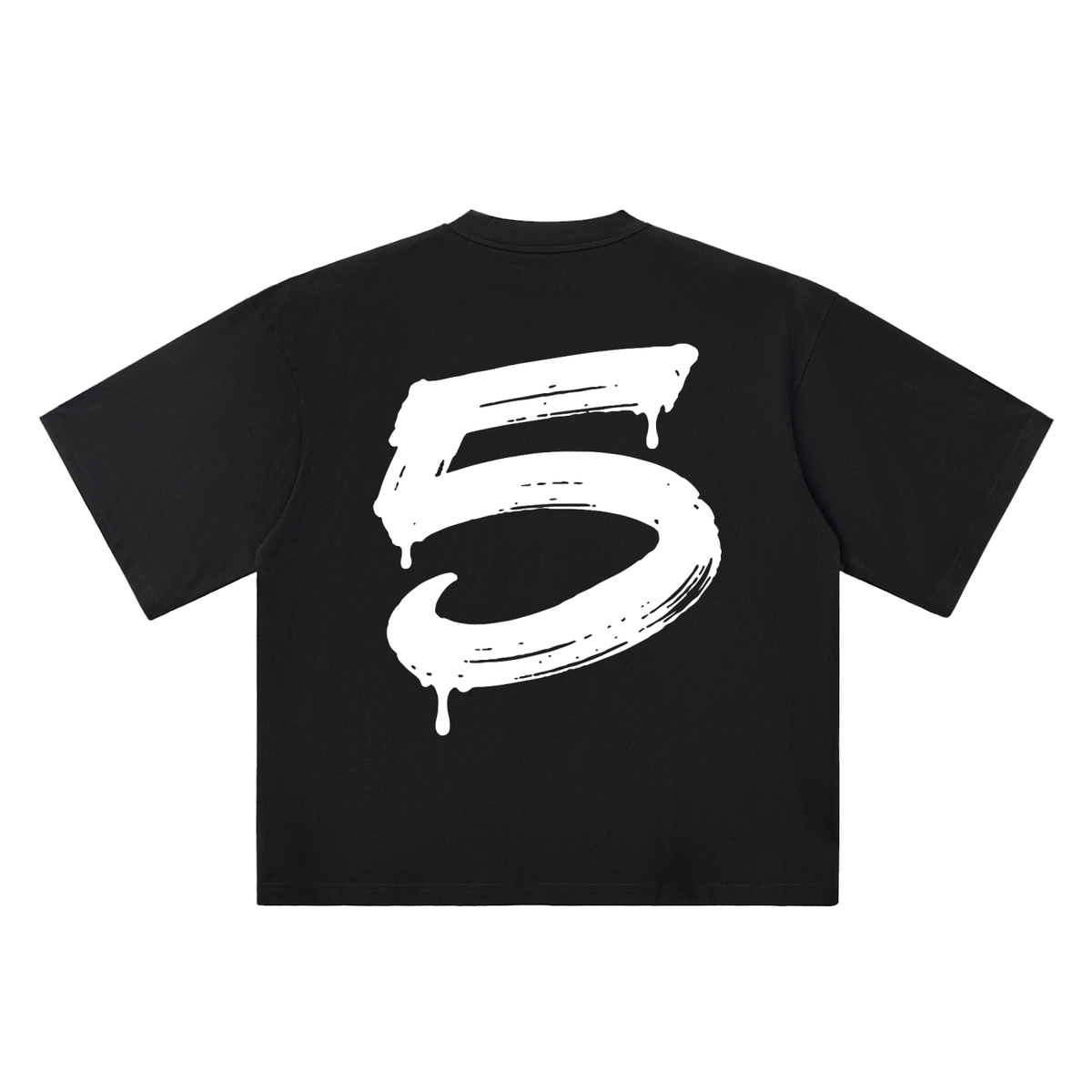 Number 5 Marker Flow black oversized T-shirt, 250 gsm, back graphic