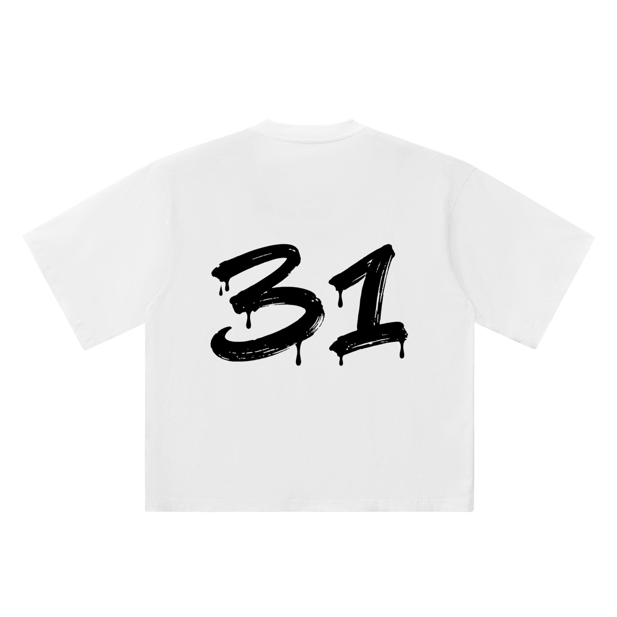31 Marker Flow white oversized T-shirt, 250 gsm, back graphic