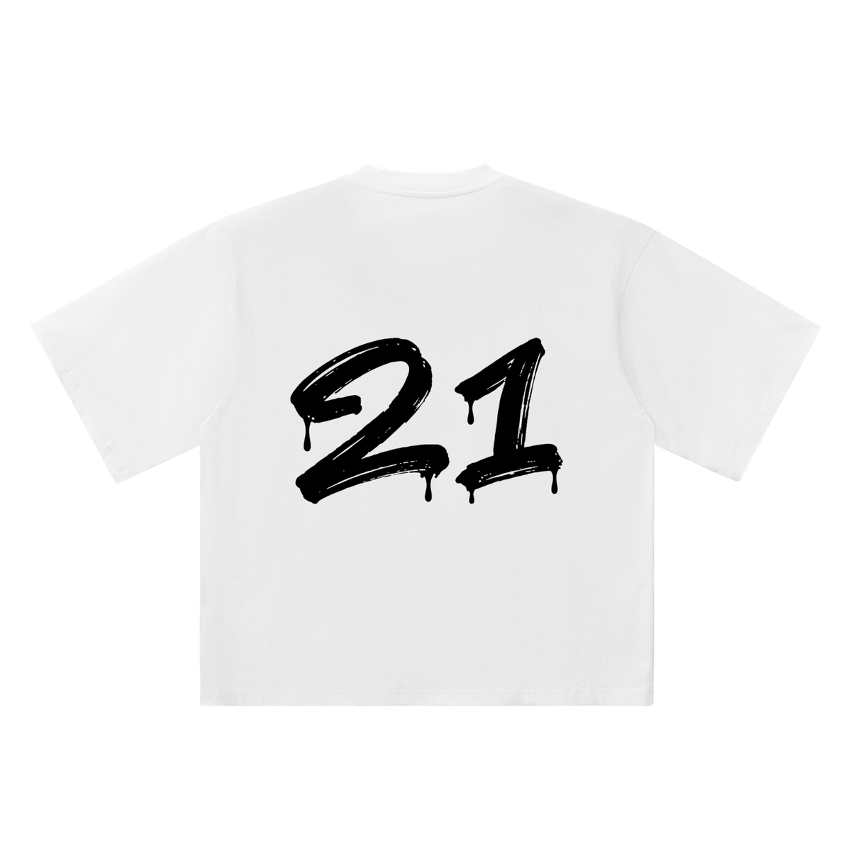 Number 21 Marker Flow white oversized T-shirt, 250 gsm, back graphic
