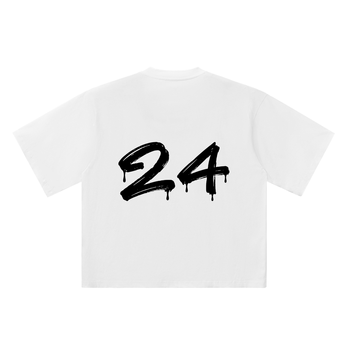 24 Marker Flow white oversized T-shirt, 250 gsm, back graphic