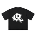Q Old English Street Ink black oversized T-shirt, 250 gsm, back graphic