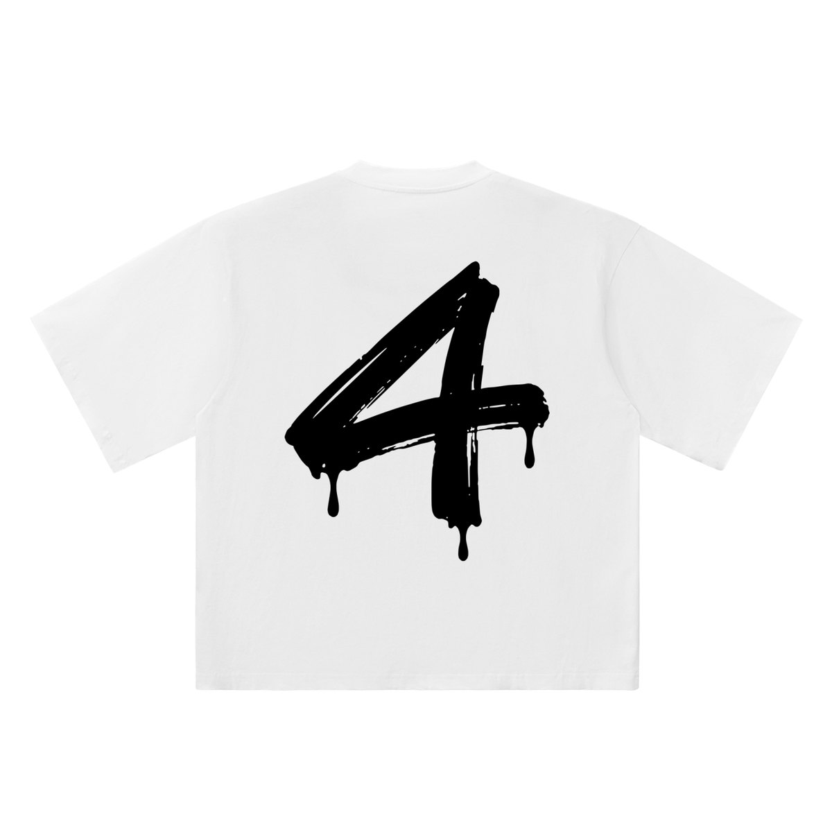 Number 4 Marker Flow white oversized T-shirt, 250 gsm, back graphic