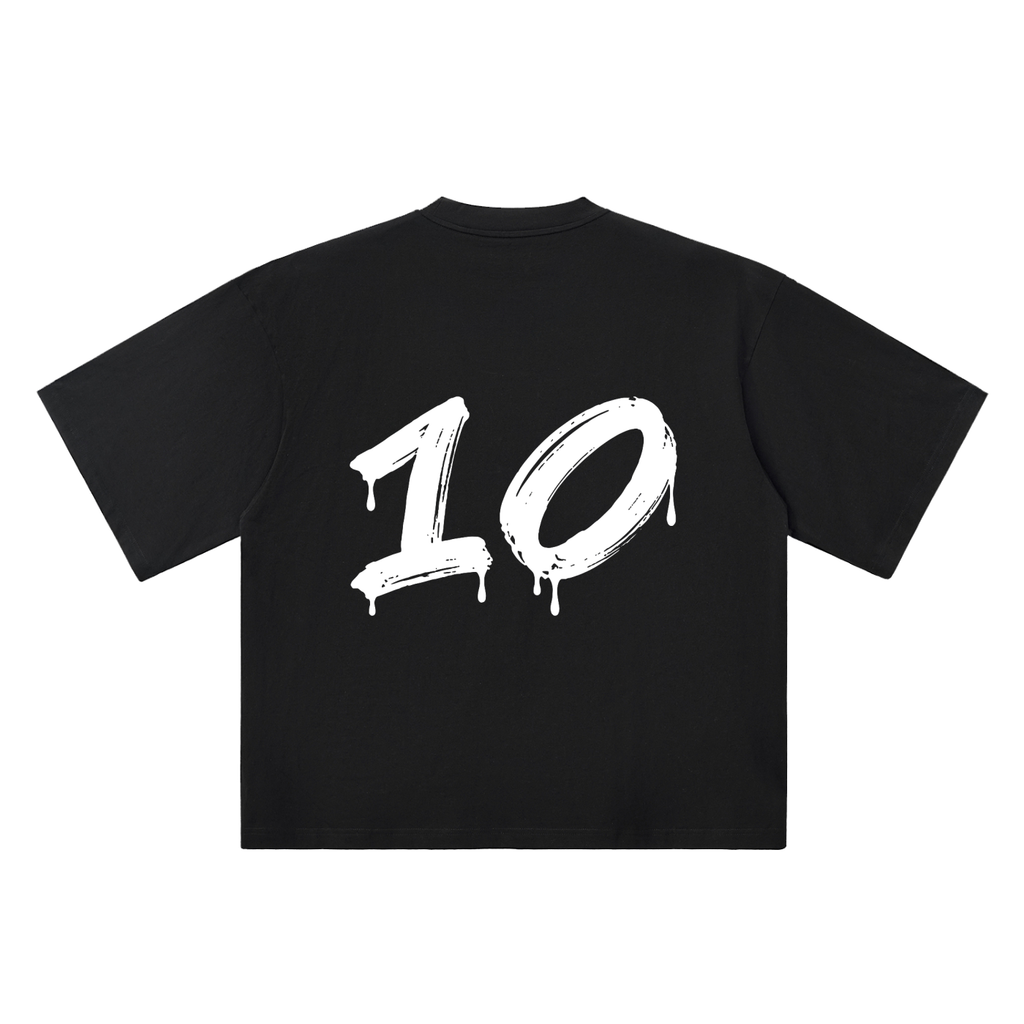 Number 10 Marker Flow black oversized T-shirt, 250 gsm, back graphic