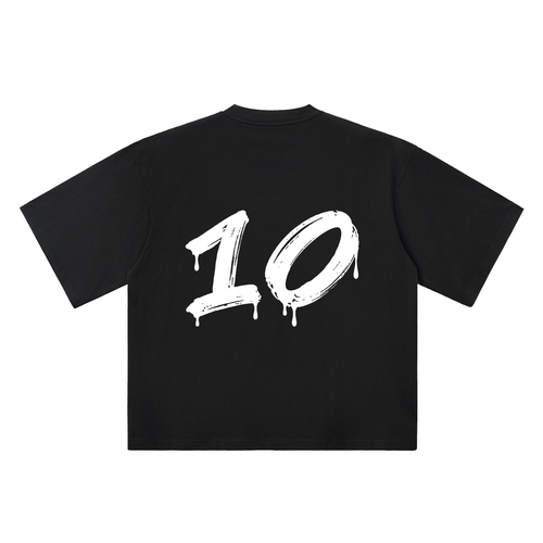 Number 10 Marker Flow black oversized T-shirt, 250 gsm, back graphic