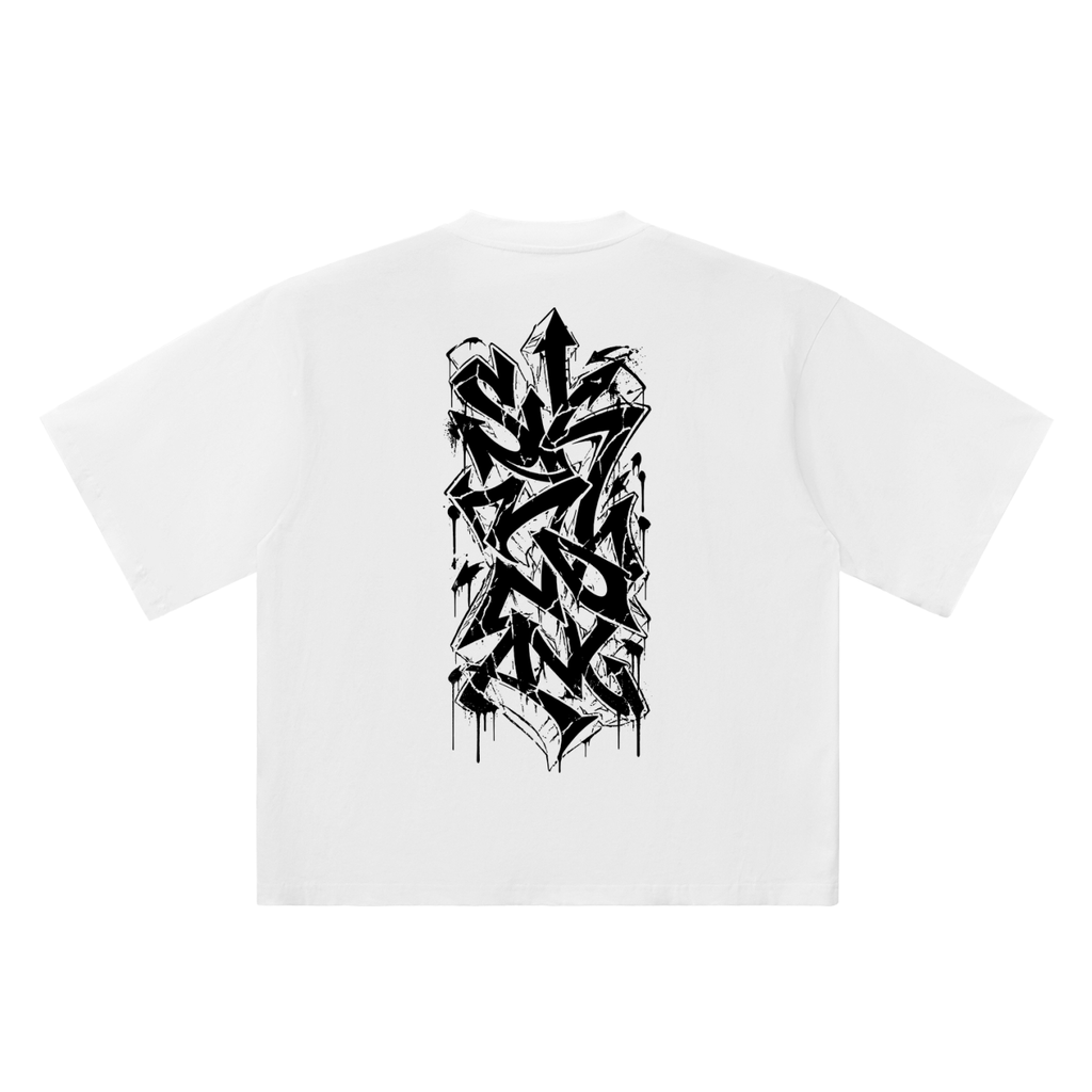 Sakto Lang white oversized T-shirt, 250 gsm, back graphic