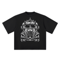 Jeepney black oversized T-shirt, 250 gsm, refined front artwork