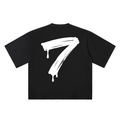 Number 7 Marker Flow black oversized T-shirt, 250 gsm, back graphic