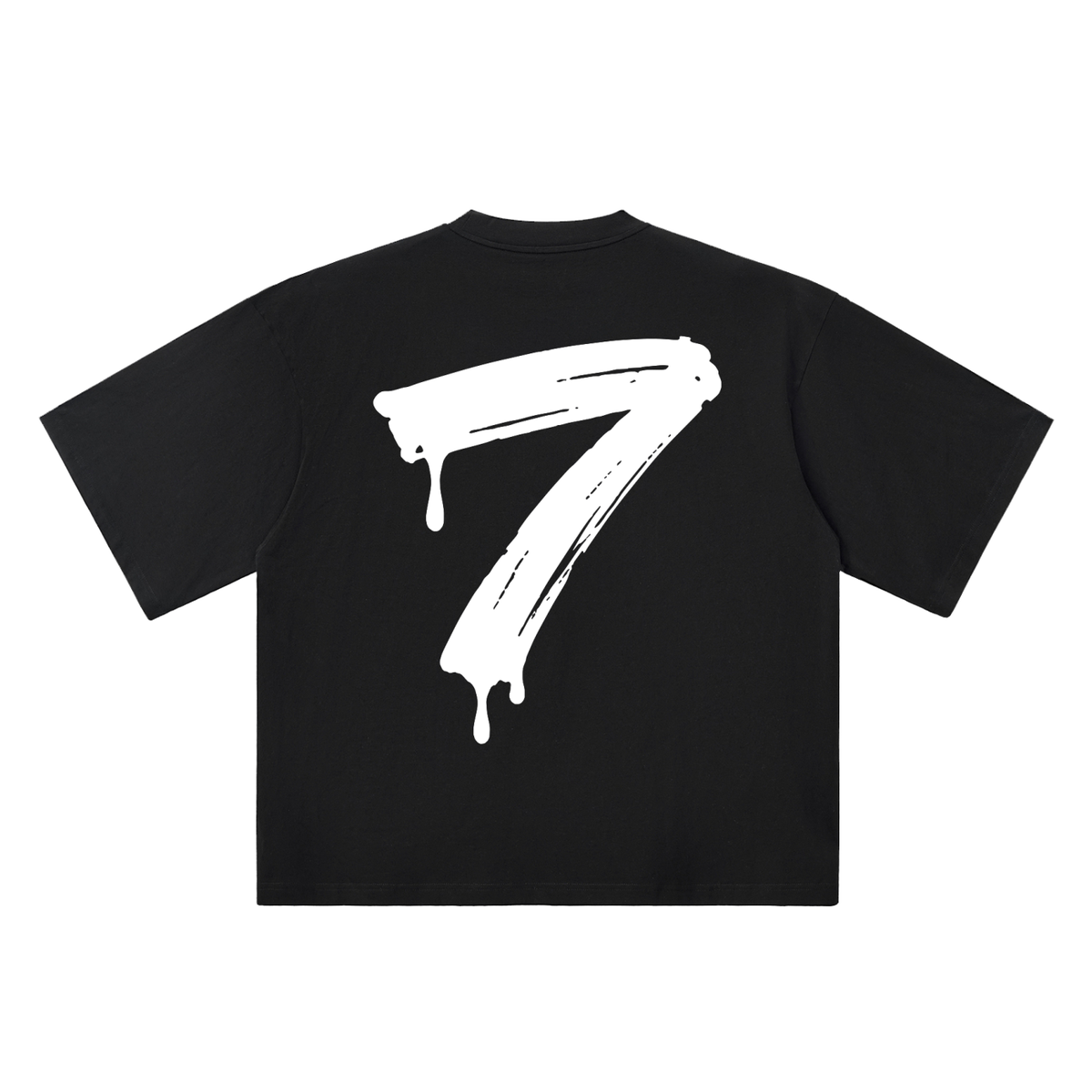 Number 7 Marker Flow black oversized T-shirt, 250 gsm, back graphic