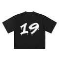 Number 19 Marker Flow black oversized T-shirt, 250 gsm, back graphic