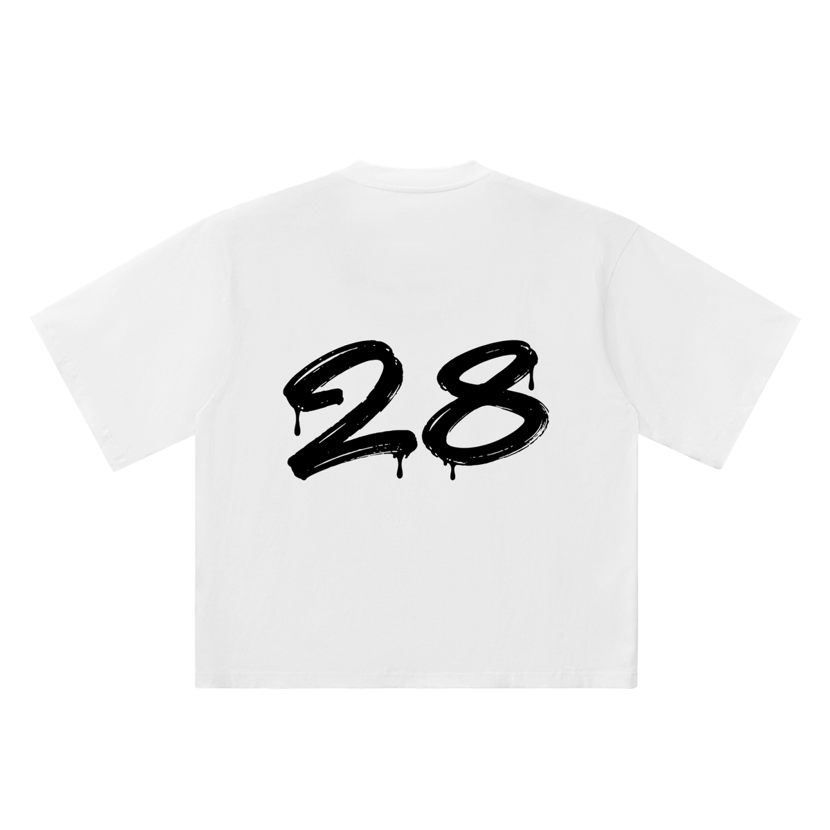 28 Marker Flow white oversized T-shirt, 250 gsm, back graphic