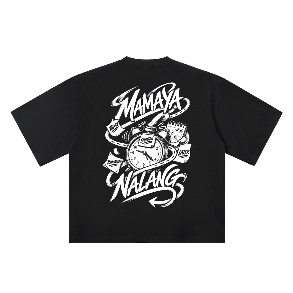 Mamaya Nalang black oversized T-shirt, 250 gsm, back graphic