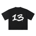 Number 13 Marker Flow black oversized T-shirt, 250 gsm, back graphic