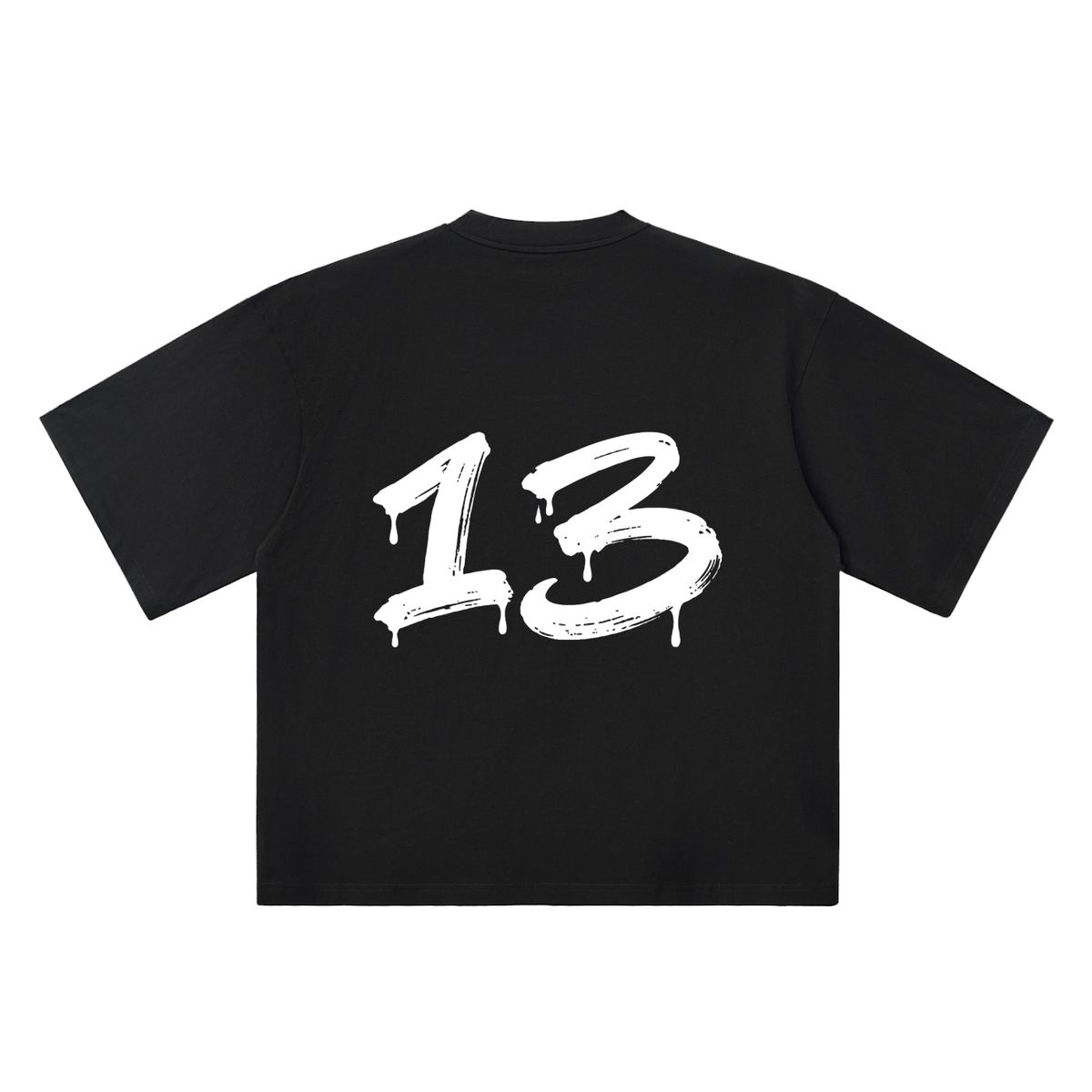 Number 13 Marker Flow black oversized T-shirt, 250 gsm, back graphic