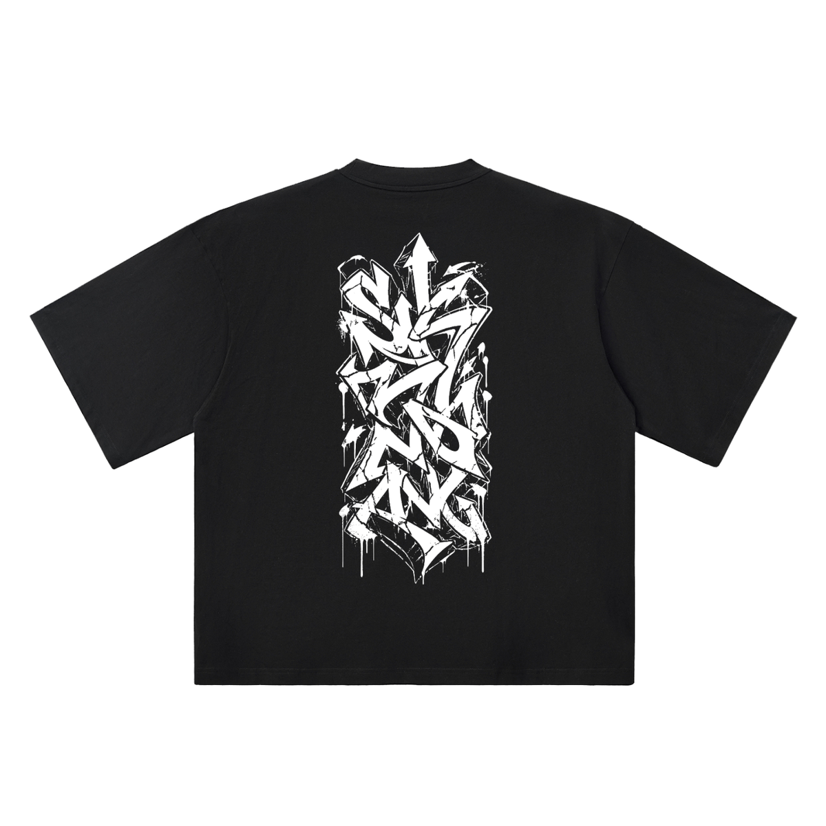 Sakto Lang black oversized T-shirt, 250 gsm, back graphic