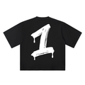 Number 1 Marker Flow black oversized T-shirt, 250 gsm, back graphic