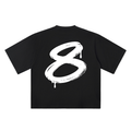Number 8 Marker Flow black oversized T-shirt, 250 gsm, back graphic