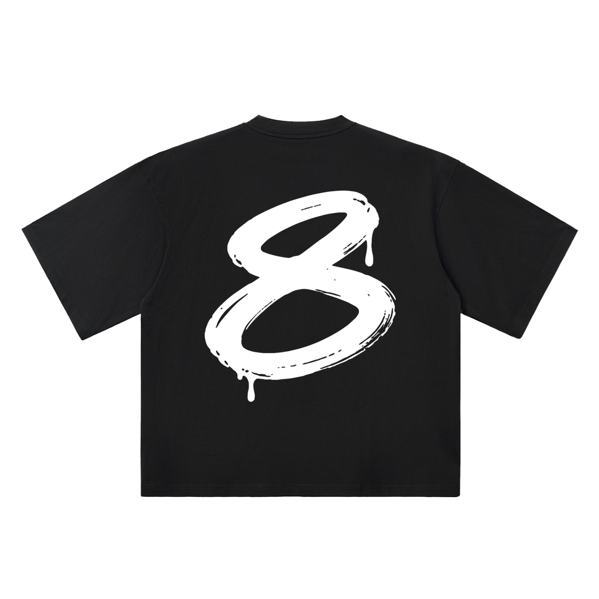 Number 8 Marker Flow black oversized T-shirt, 250 gsm, back graphic