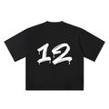 Number 12 Marker Flow black oversized T-shirt, 250 gsm, back graphic