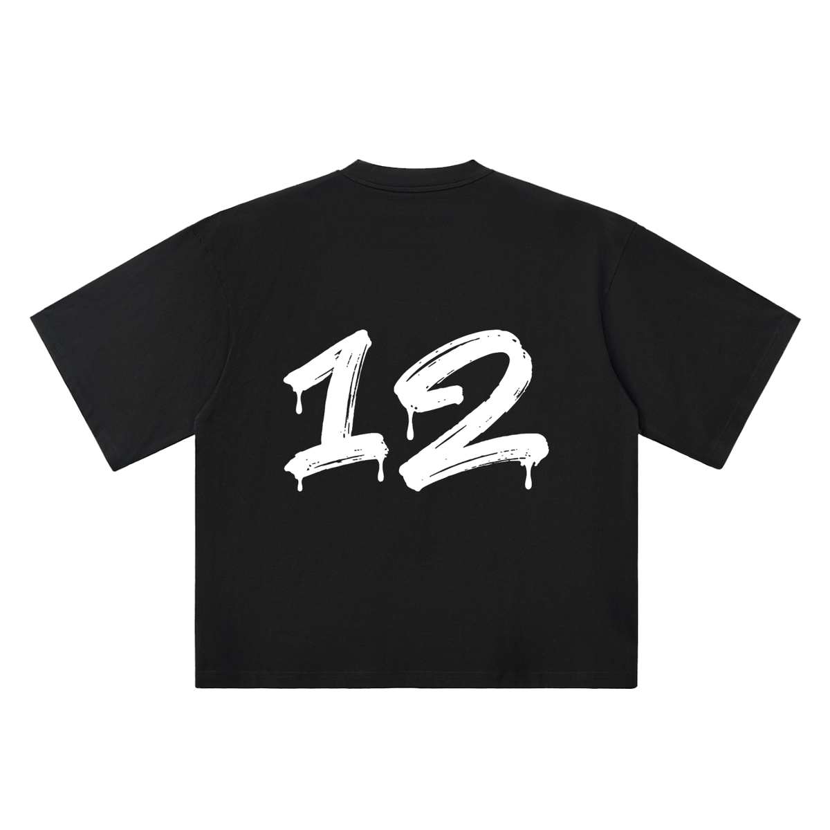 Number 12 Marker Flow black oversized T-shirt, 250 gsm, back graphic