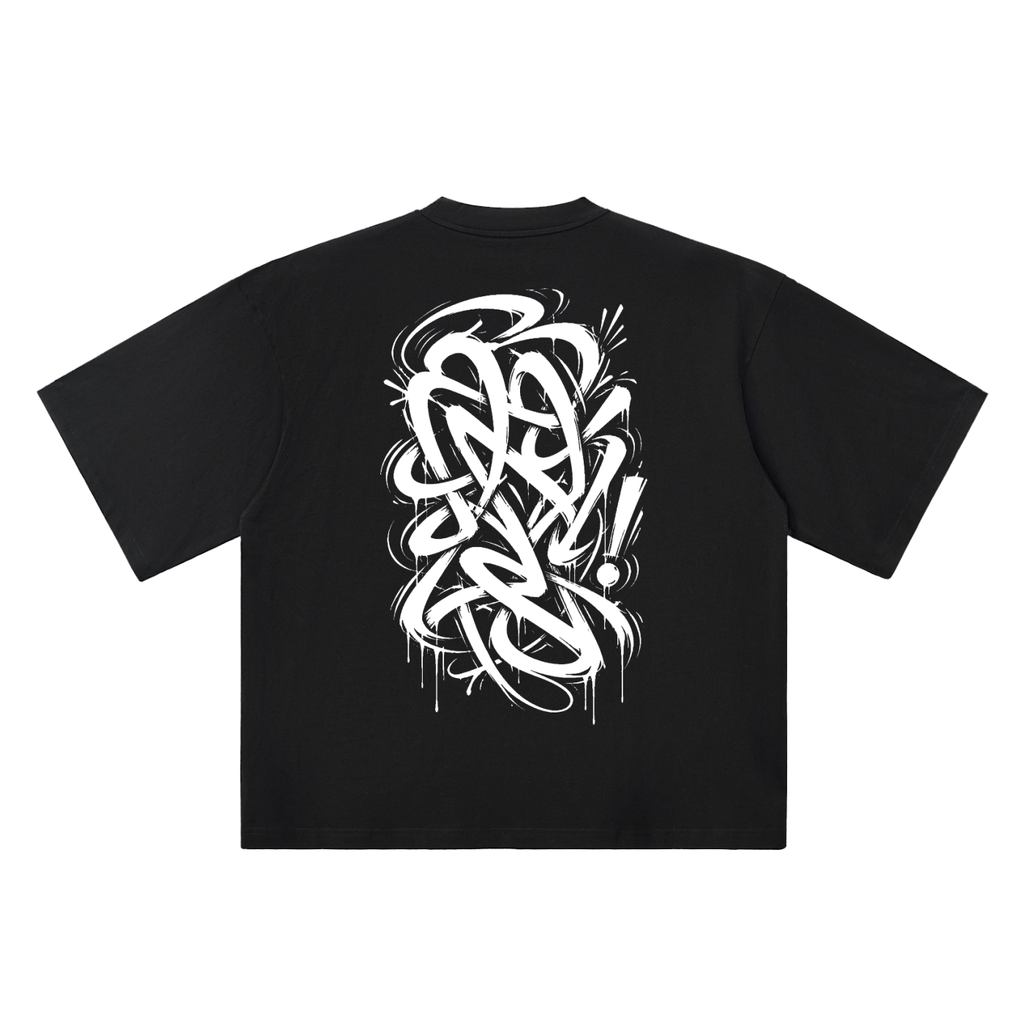 Aray black oversized T-shirt, 250 gsm, back graphic