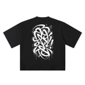 Aray black oversized T-shirt, 250 gsm, back graphic