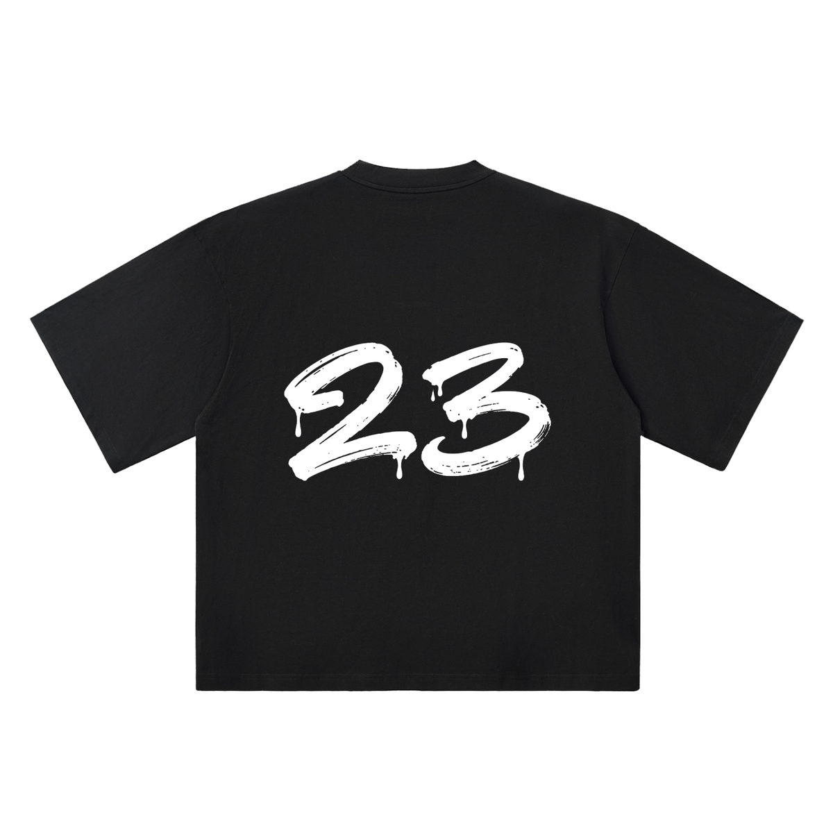 23 Marker Flow black oversized T-shirt, 250 gsm, back graphic