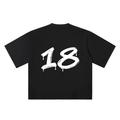 18 Marker Flow black oversized T-shirt, 250 gsm, back graphic