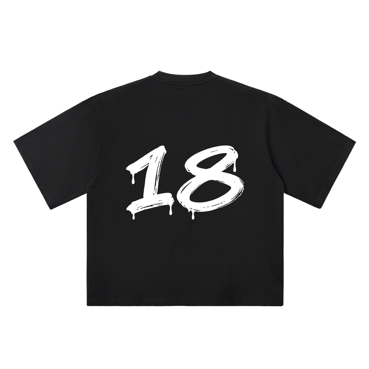 18 Marker Flow black oversized T-shirt, 250 gsm, back graphic